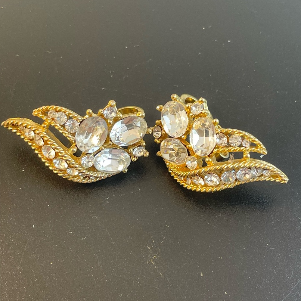 Elegant Gold and Silver Crystal Earrings